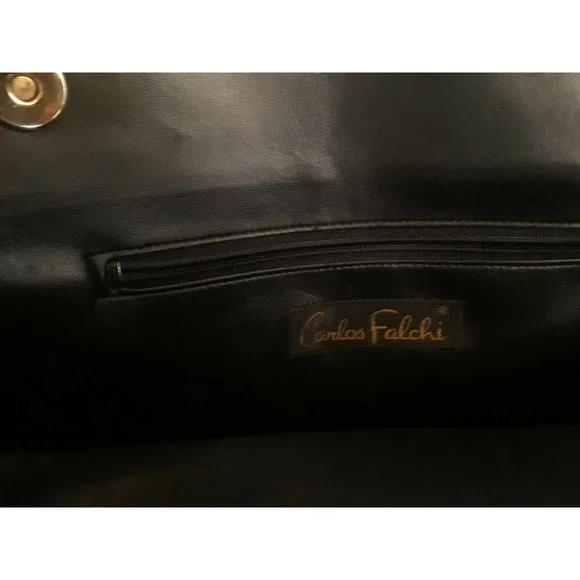 CARLOS FALCHI-textured Leather-Purse-Handbag-Shoulder Bag